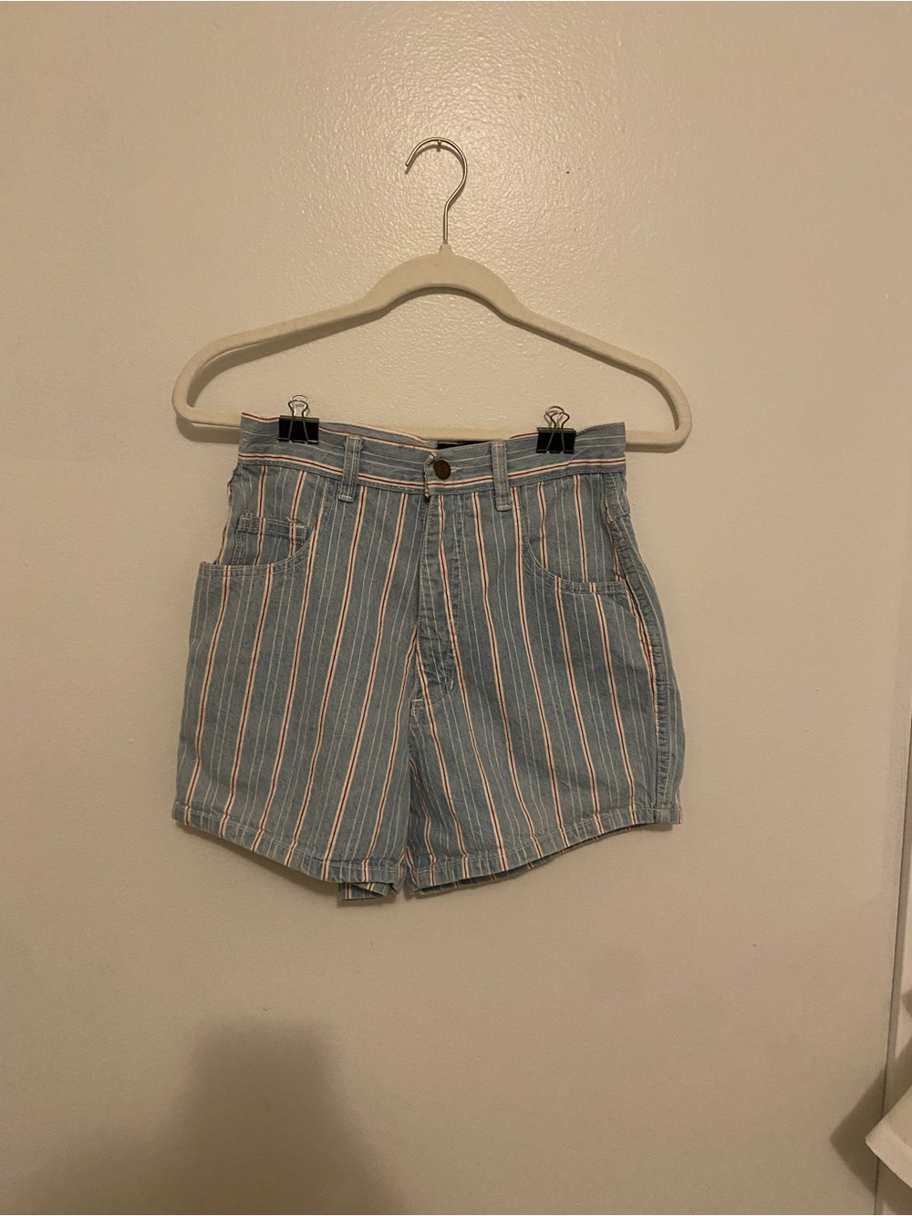 Vintage 90s Switch U.S.A. Striped Denim  Shorts